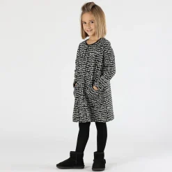 Abito bambina a trapezio in maglia jacquard