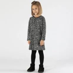 Abito bambina a trapezio in maglia jacquard