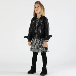 Abito bambina a trapezio in maglia jacquard