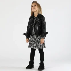 Abito bambina a trapezio in maglia jacquard