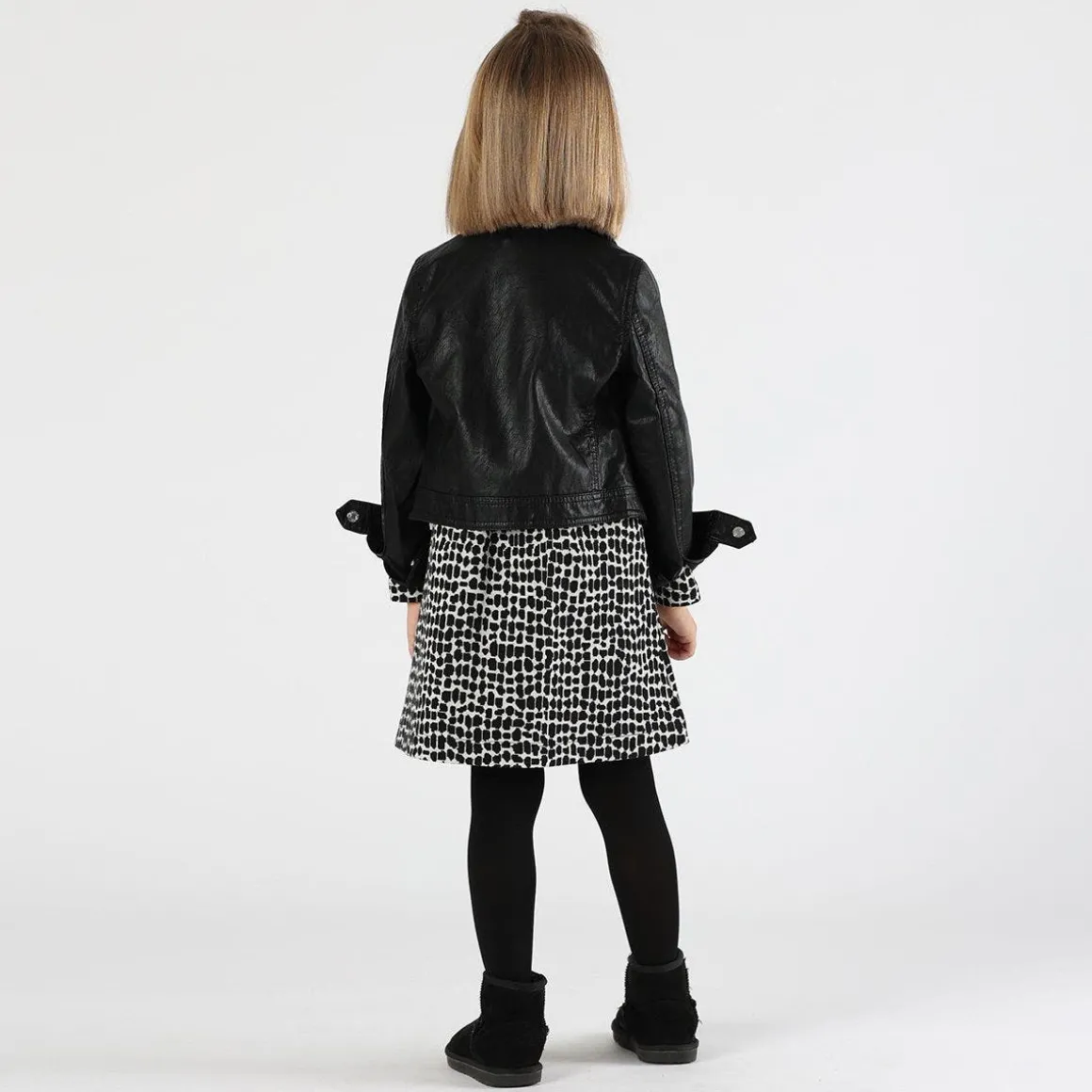 Abito bambina a trapezio in maglia jacquard