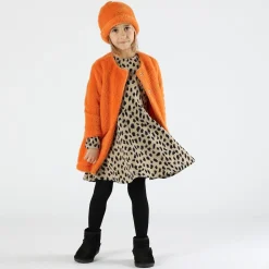 Abito bambina in maglia animalier