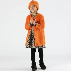Abito bambina in maglia animalier