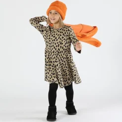 Abito bambina in maglia animalier