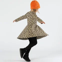 Abito bambina in maglia animalier
