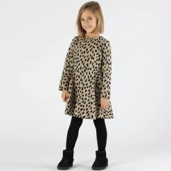 Abito bambina in maglia animalier