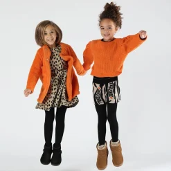 Abito bambina in maglia animalier