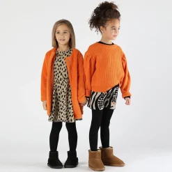 Abito bambina in maglia animalier