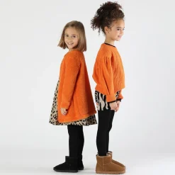 Abito bambina in maglia animalier