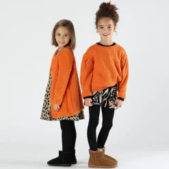 Abito bambina in maglia animalier