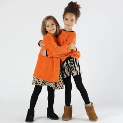 Abito bambina in maglia animalier