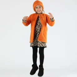 Abito bambina in maglia animalier