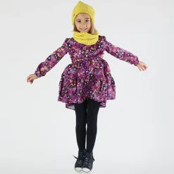Abito bambina in raso stampato