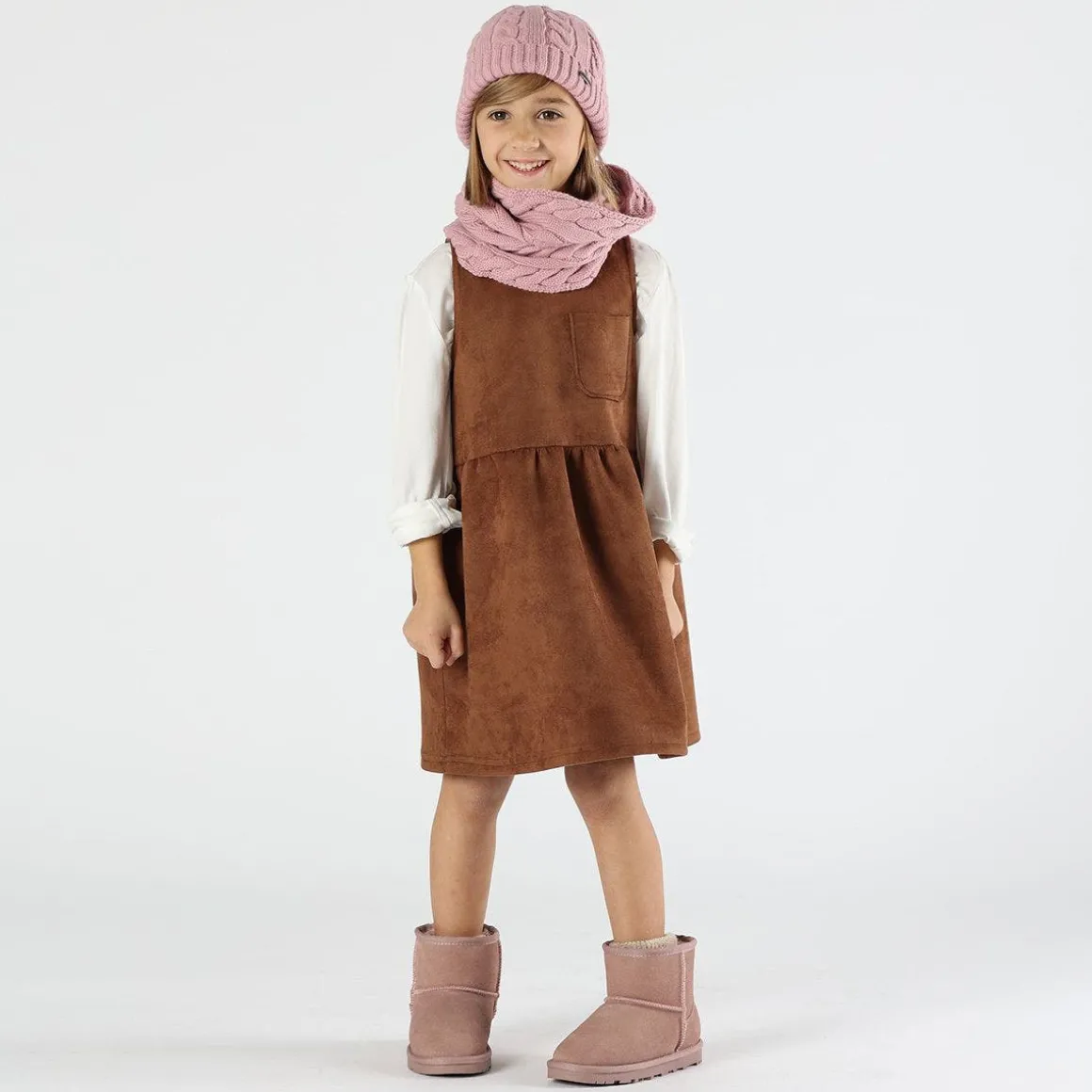 Abito bambina in scamosciato