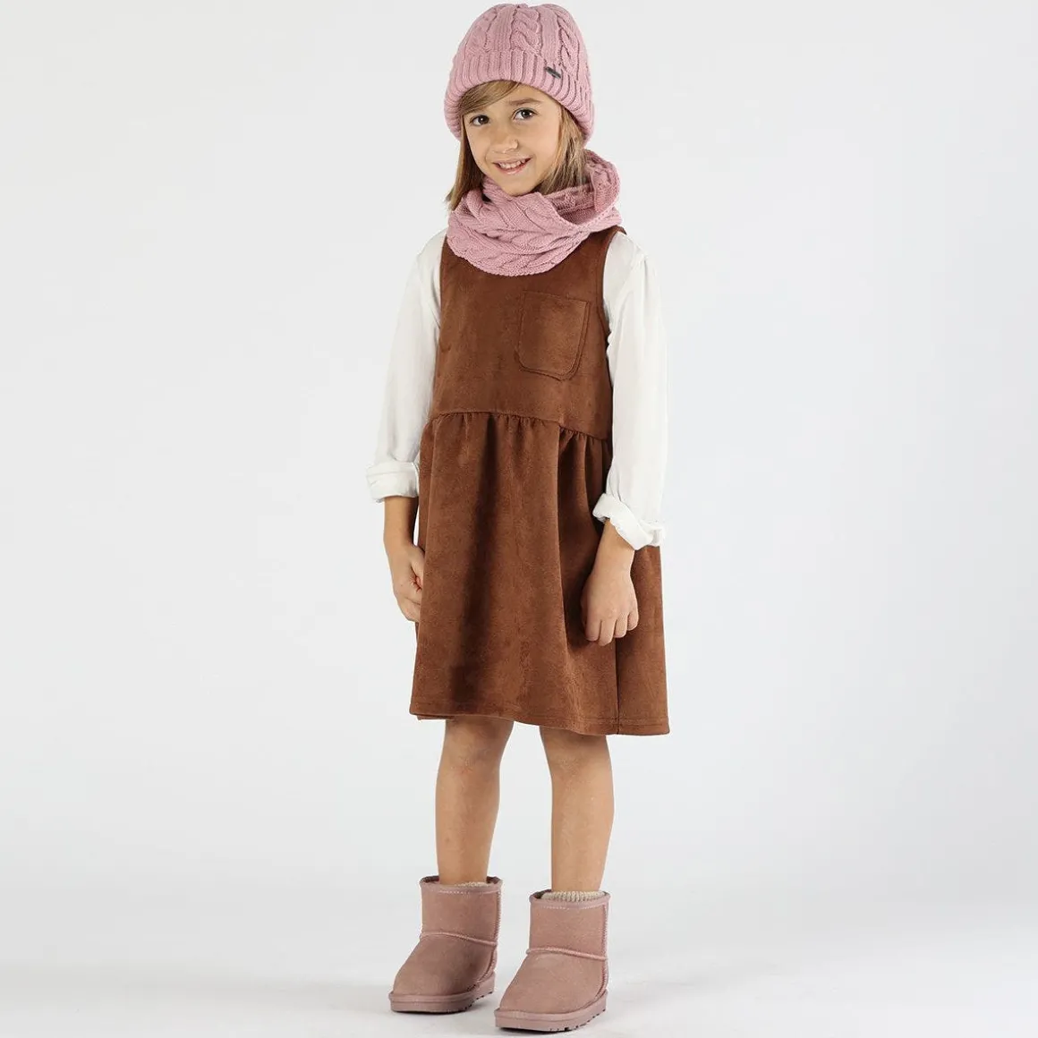 Abito bambina in scamosciato