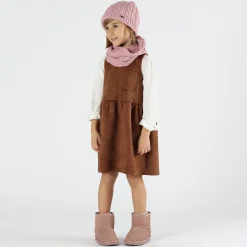 Abito bambina in scamosciato