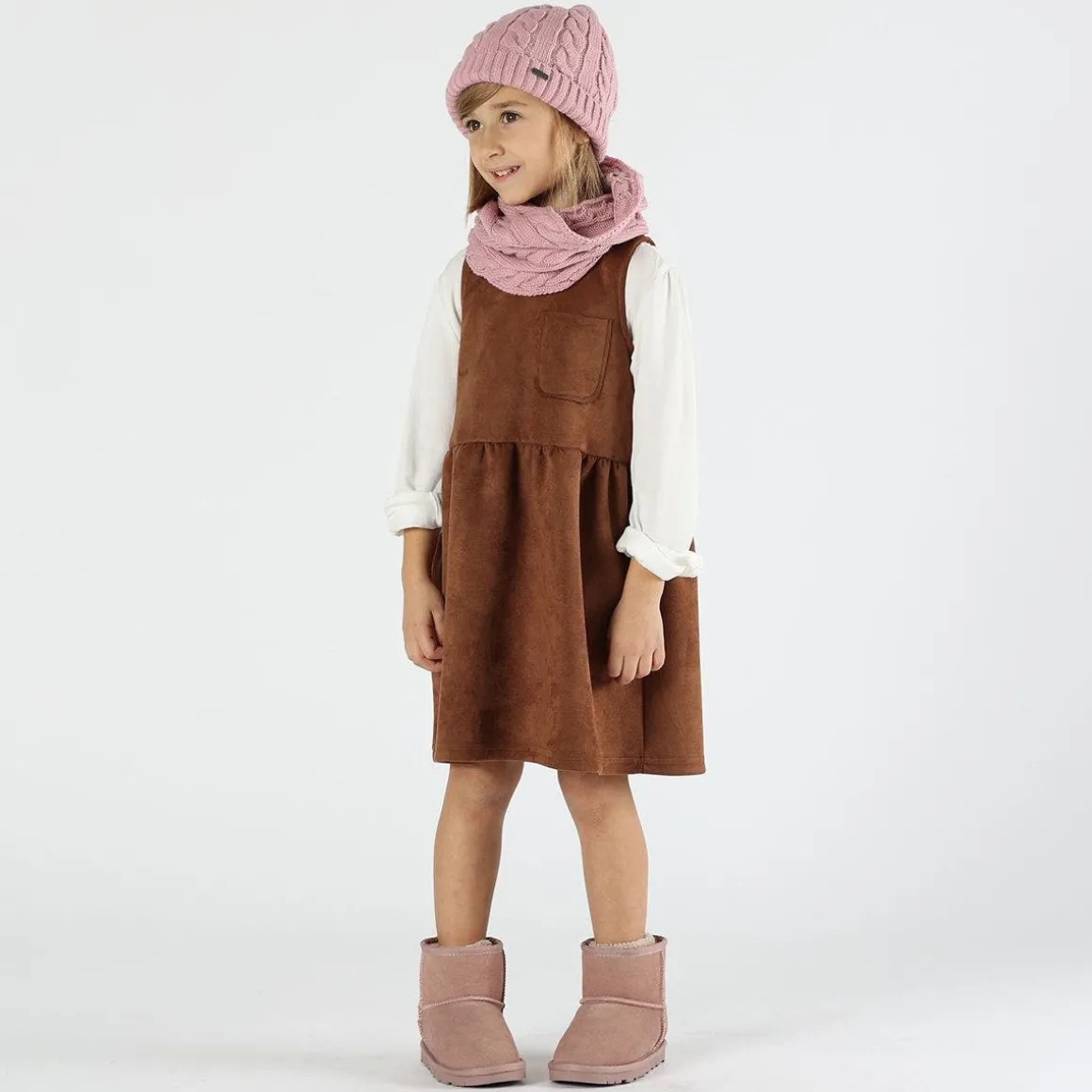 Abito bambina in scamosciato
