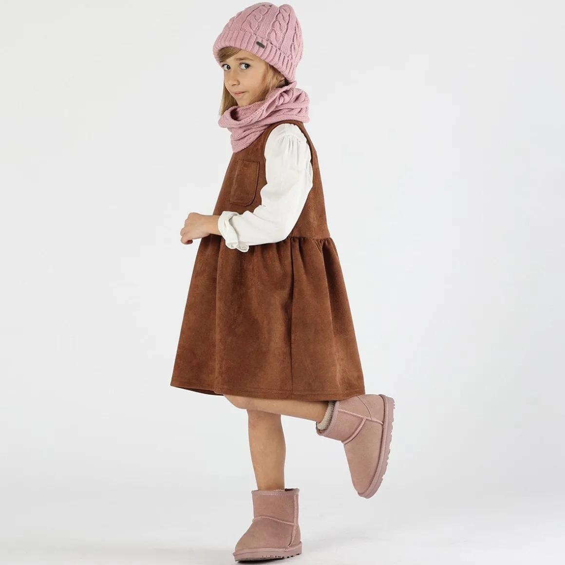 Abito bambina in scamosciato