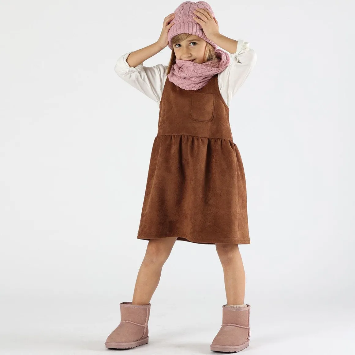 Abito bambina in scamosciato