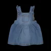 Abito con bretelle in jeans da bambina