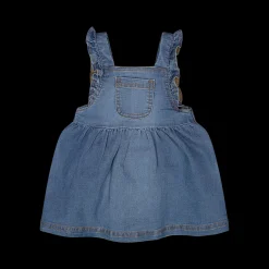 Abito con bretelle in jeans da bambina