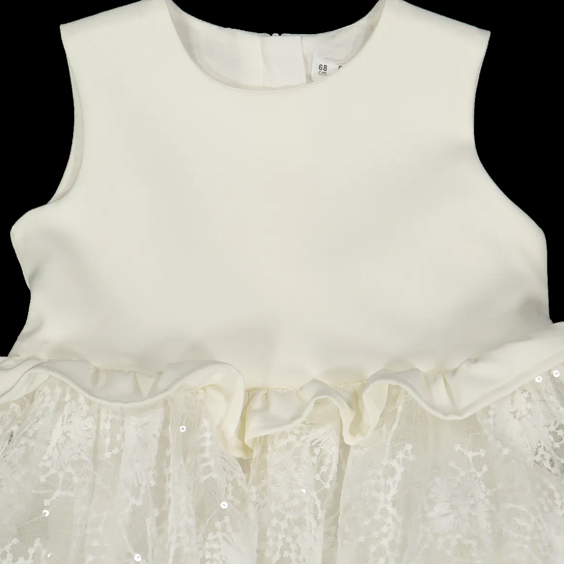 Abito con giacchina abbinata da bambina in punto Milano e tulle ricamato