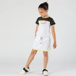 Abito con inserto in rete da bambina