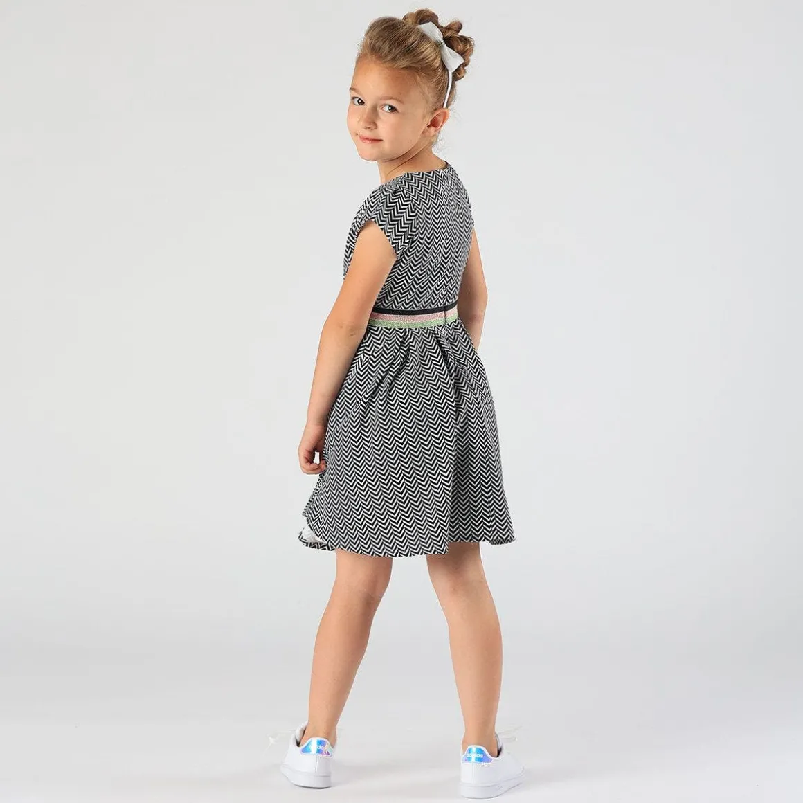 Abito con stampa optical da bambina