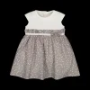 Abito da bambina a manica corta in jersey stretch e rasetto di cotone