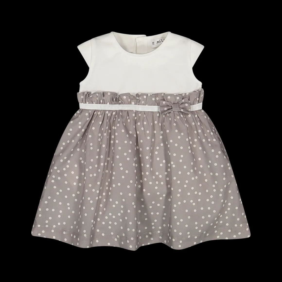 Abito da bambina a manica corta in jersey stretch e rasetto di cotone