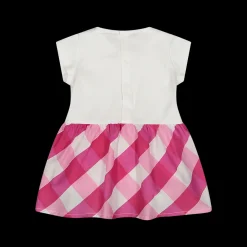Abito da bambina in jersey stretch e mussola stampata