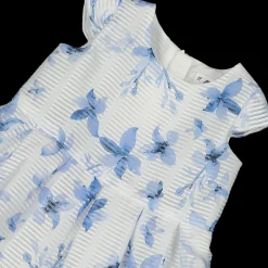 Abito da bambina in tessuto jacquard stampato con fantasia floreale