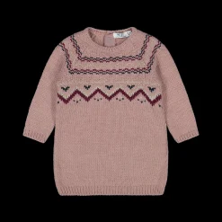 Abito in maglia da bambina con motivo geometrico