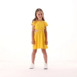 Abito in misto lino per bambina