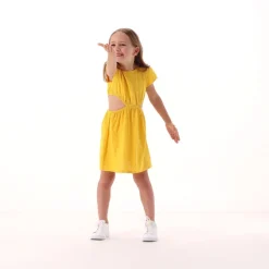 Abito in misto lino per bambina