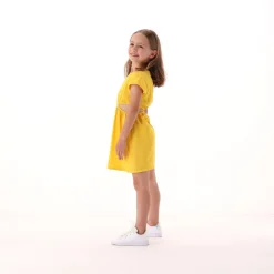 Abito in misto lino per bambina