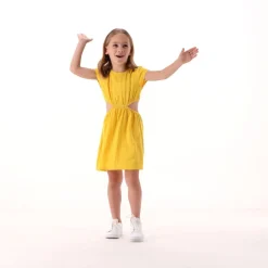 Abito in misto lino per bambina