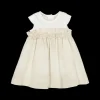 Abito in mussola misto lino e jersey stretch per neonata