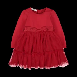 Abito in punto Milano e tulle per neonata