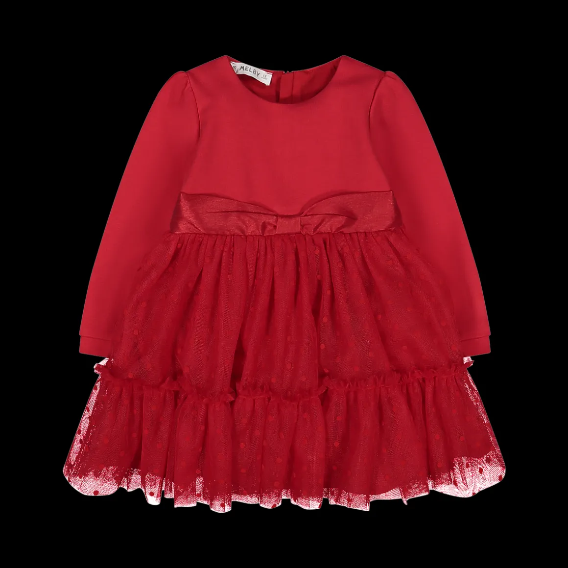 Abito in punto Milano e tulle per neonata