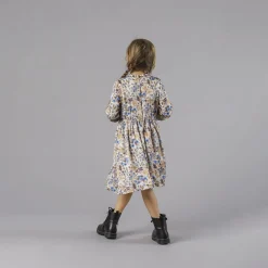 Abito in raso in fantasia da bambina