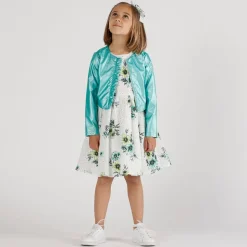 Abito in sangallo stampato bambina