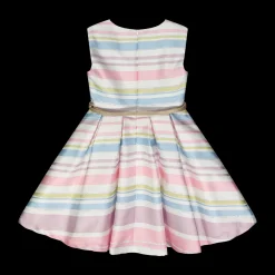 Abito in shantung rigato bambina