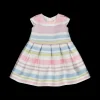 Abito in tessuto shantung jacquard rigato