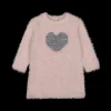 Abito in tricot effetto pelliccia da bambina