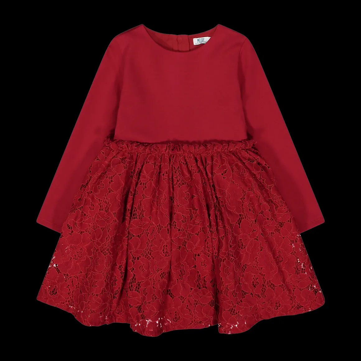 Abito manica lunga in pizzo da bambina