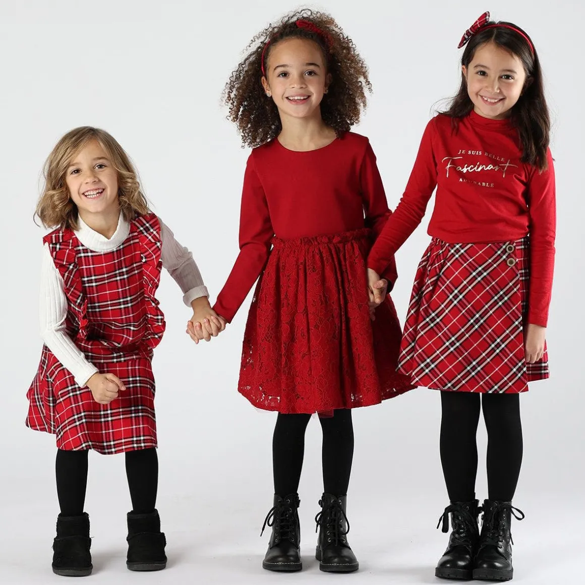Abito manica lunga in pizzo da bambina