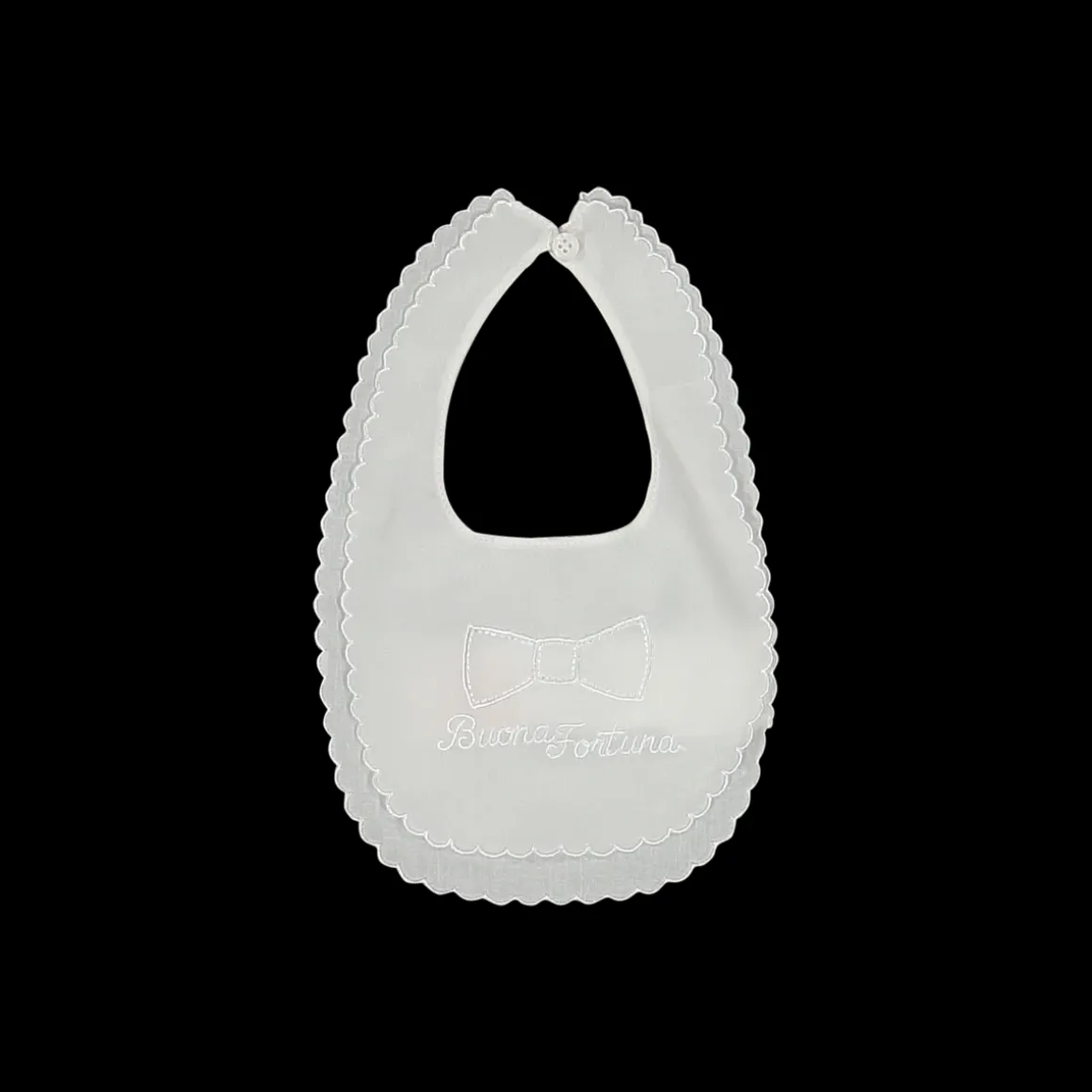 Bavaglino porta fortuna in seta per neonata