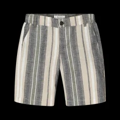 Bermuda da bambino in misto lino rigato