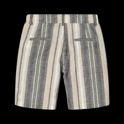 Bermuda da bambino in misto lino rigato